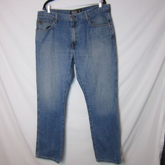 Ariat Heritage Relaxed Boot Cut Blue Jeans Denim Men's 38 X 34 Work Outdoor - Picture 1 of 9